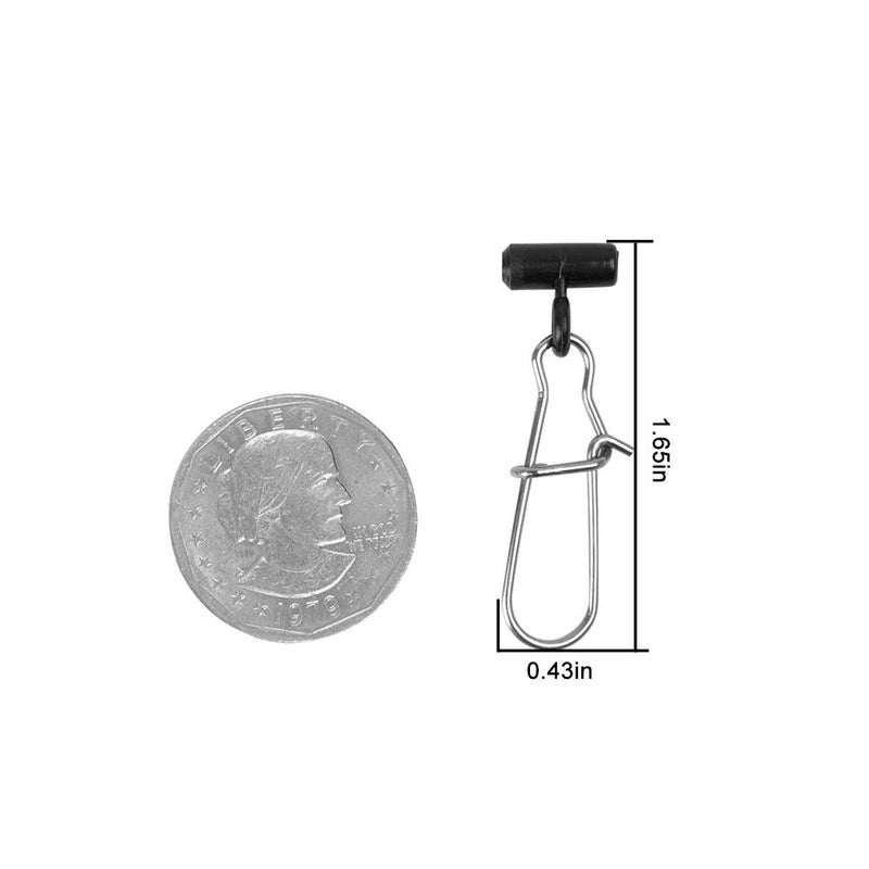 Dr.Fish 30 Pack Sinker Slides for Fishing, Sinker Weight Silder Line Slide Sleeve Swivel Duo Lock Snaps for Saltwater Bottom Fishing Fish Fider Rig Catfish Rig Black 110Lb - Image 2